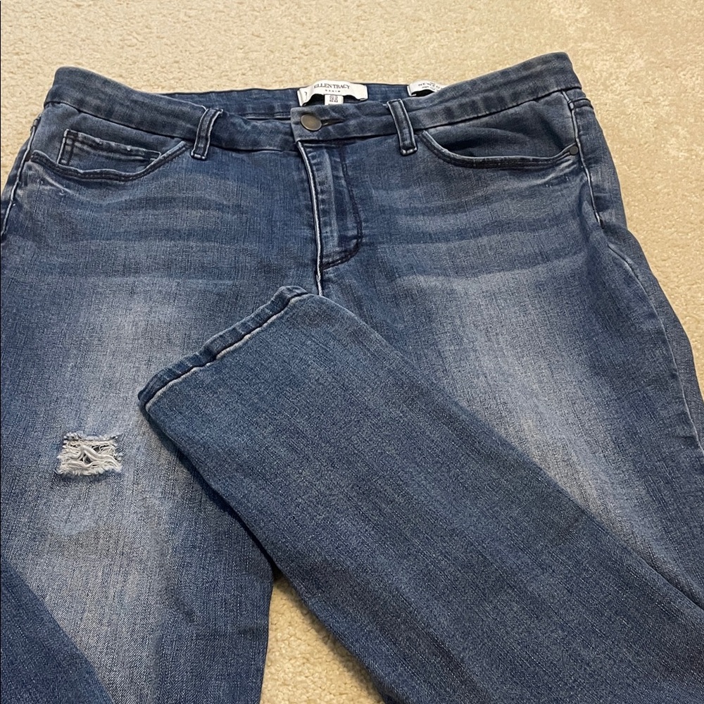 Ellen Tracy Newport High Rise Denim Jeans in Classic Blue